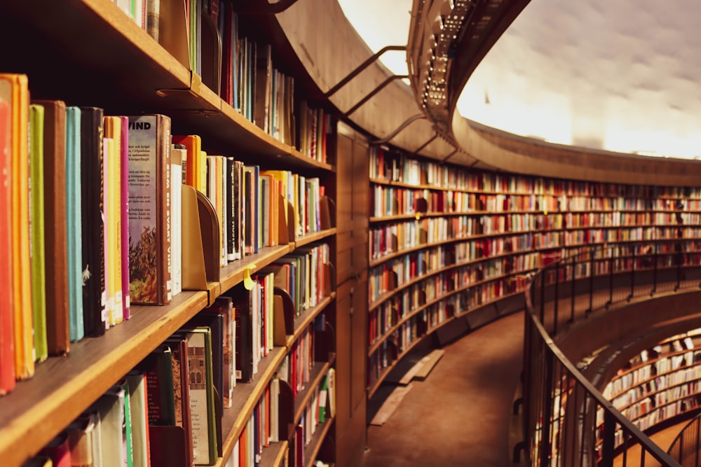 a library full of books