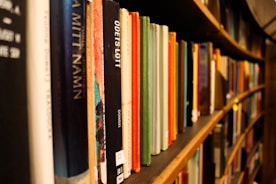 a row of books on a shelf