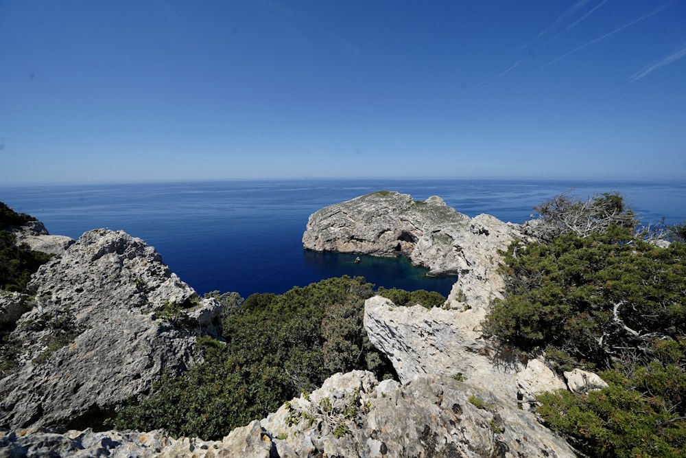 a rocky cliff overlooking the ocean