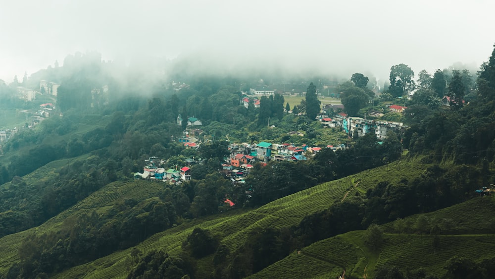 a town on a hill