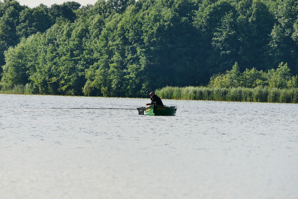 a person rowing a boat