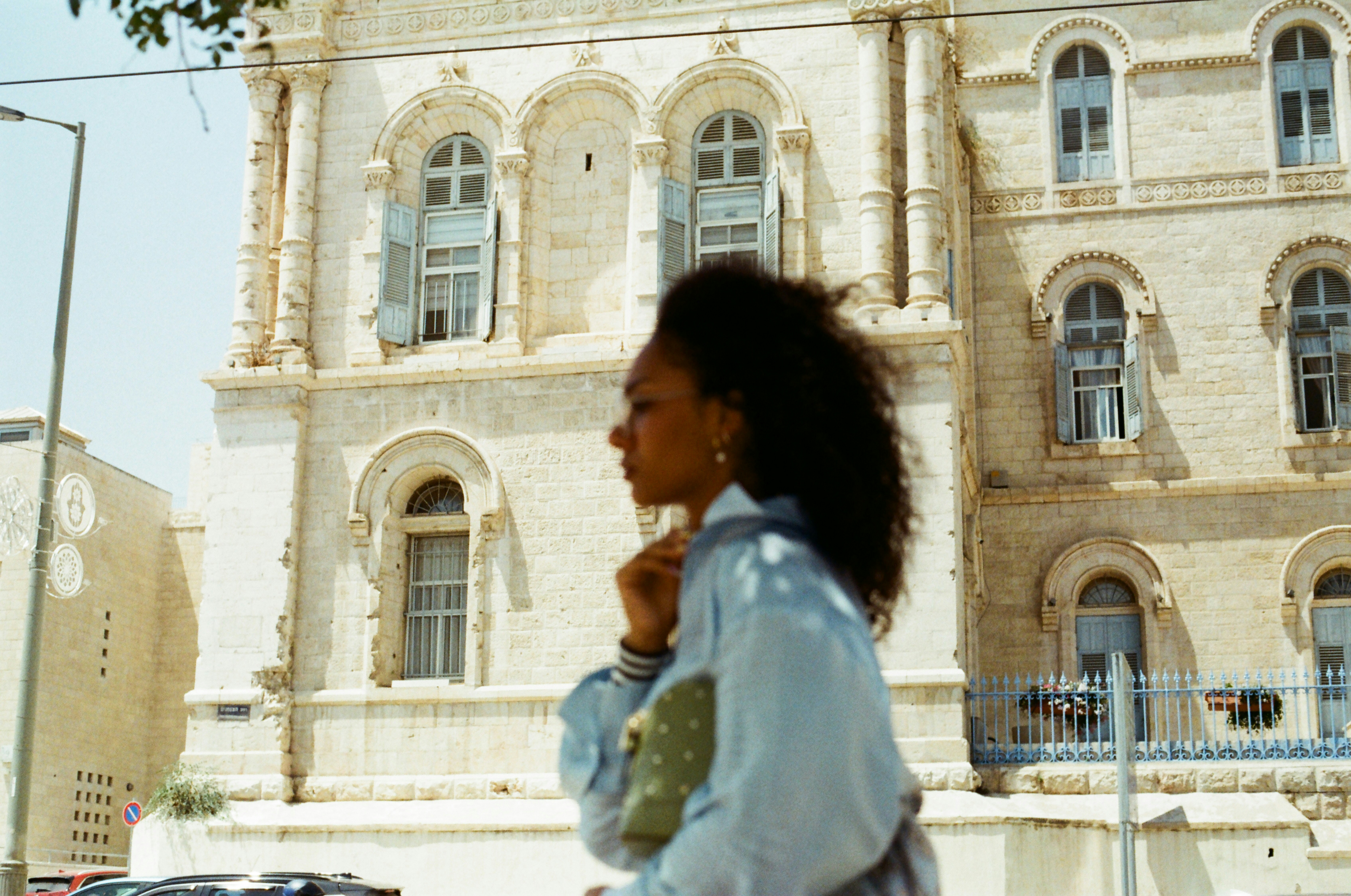 a person standing in front of a building