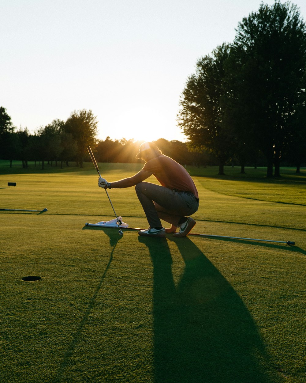 a person playing golf