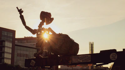 A silhouette of a cowboy overlooking vast open plains at sunset, embodying steadfast commitment.