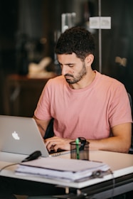 a man working on his laptop