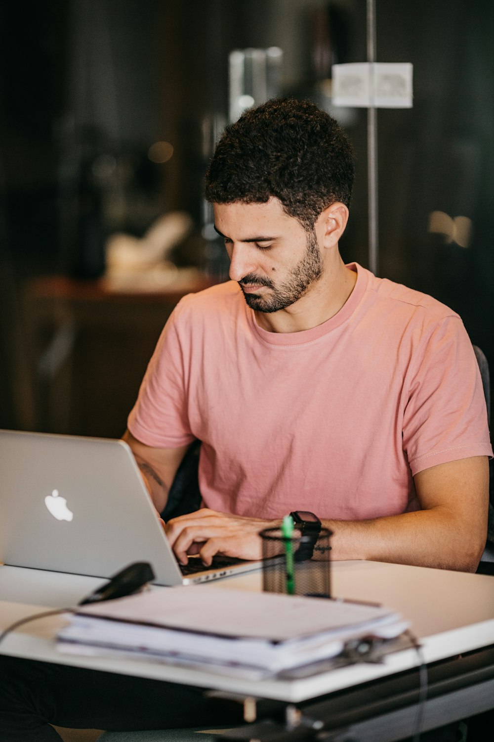 a man working on his laptop