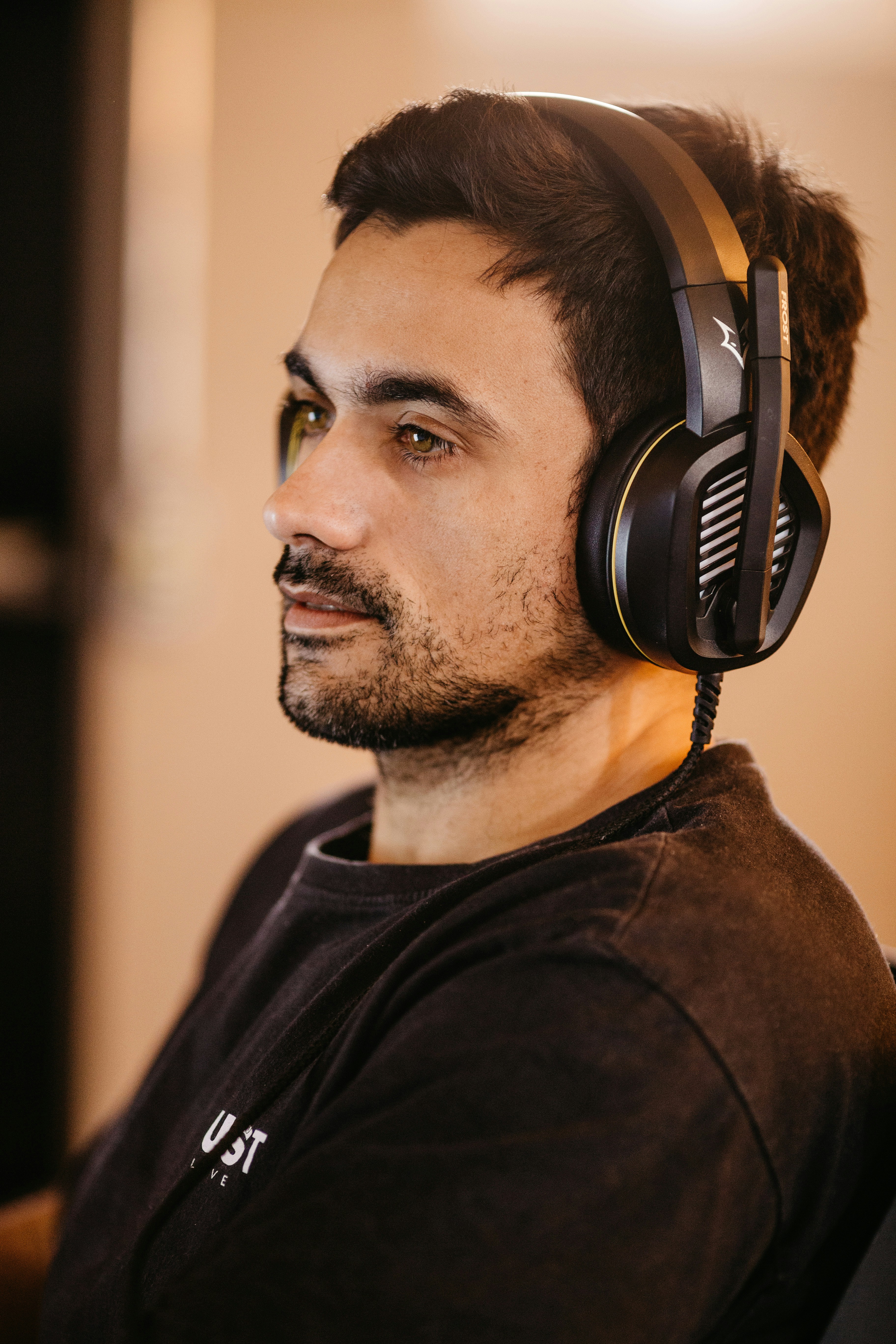 a man wearing headphones