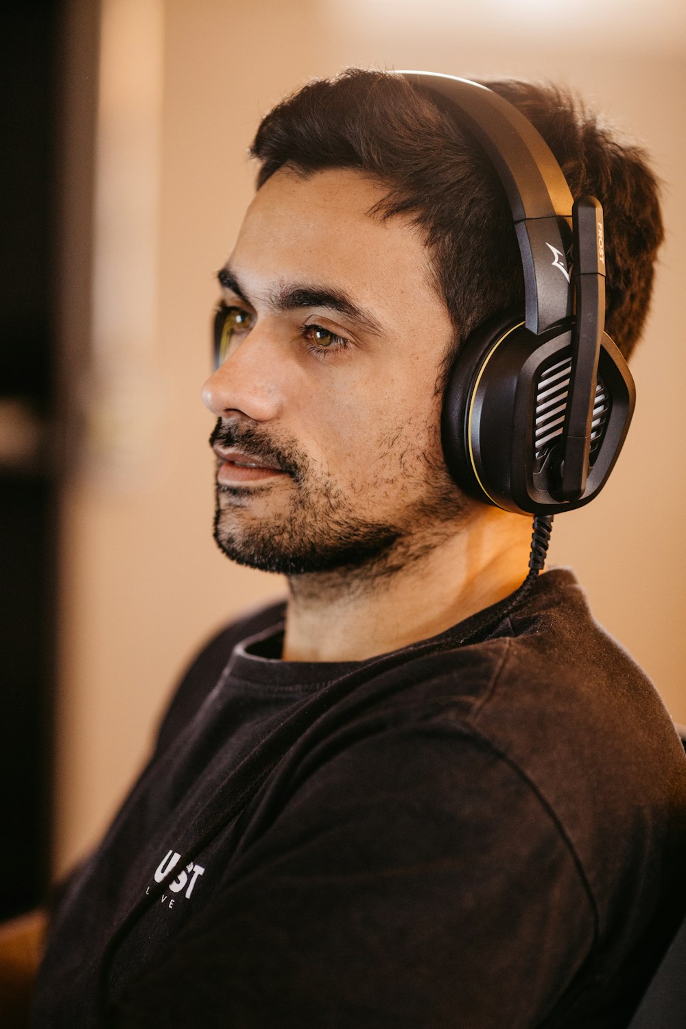 a man wearing headphones