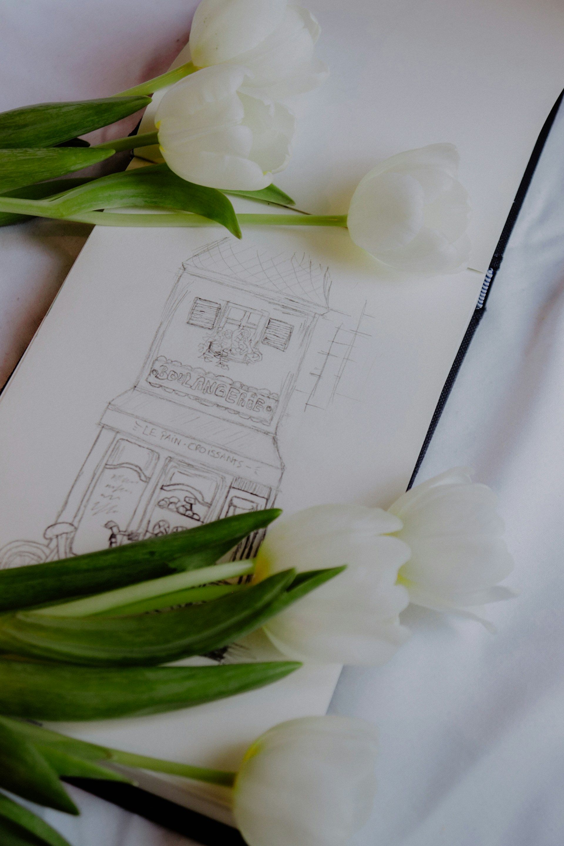 a pen and a flower on a table