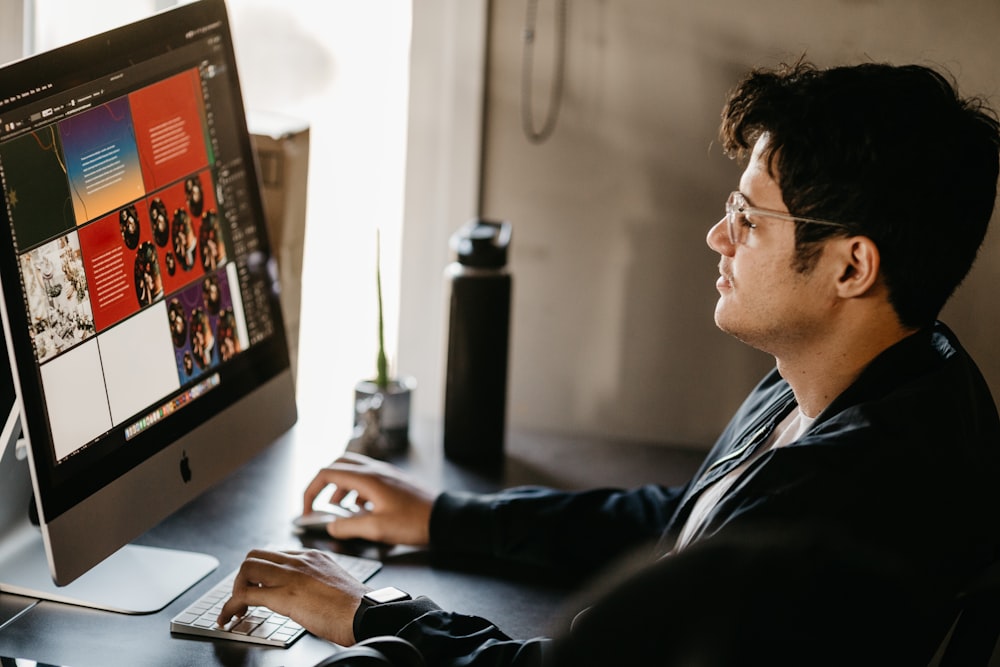 a man using a computer