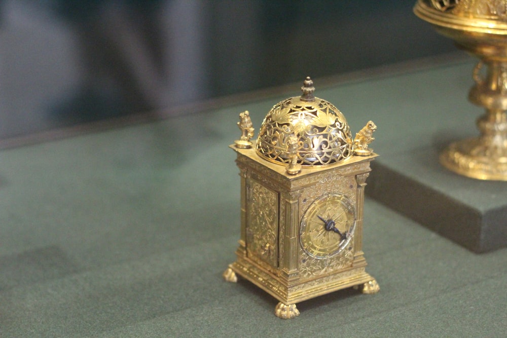 a clock on a table