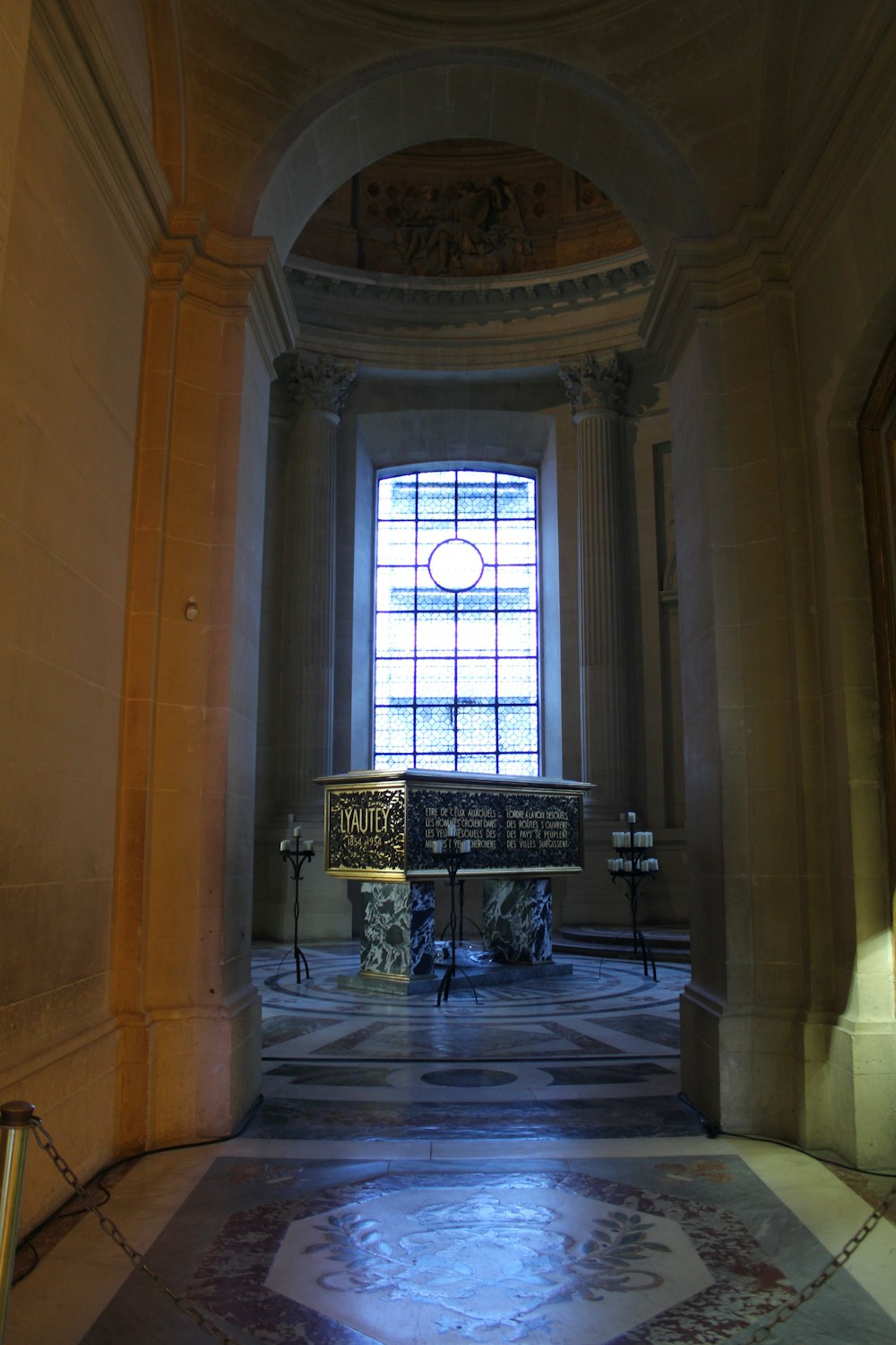 a large room with a large window