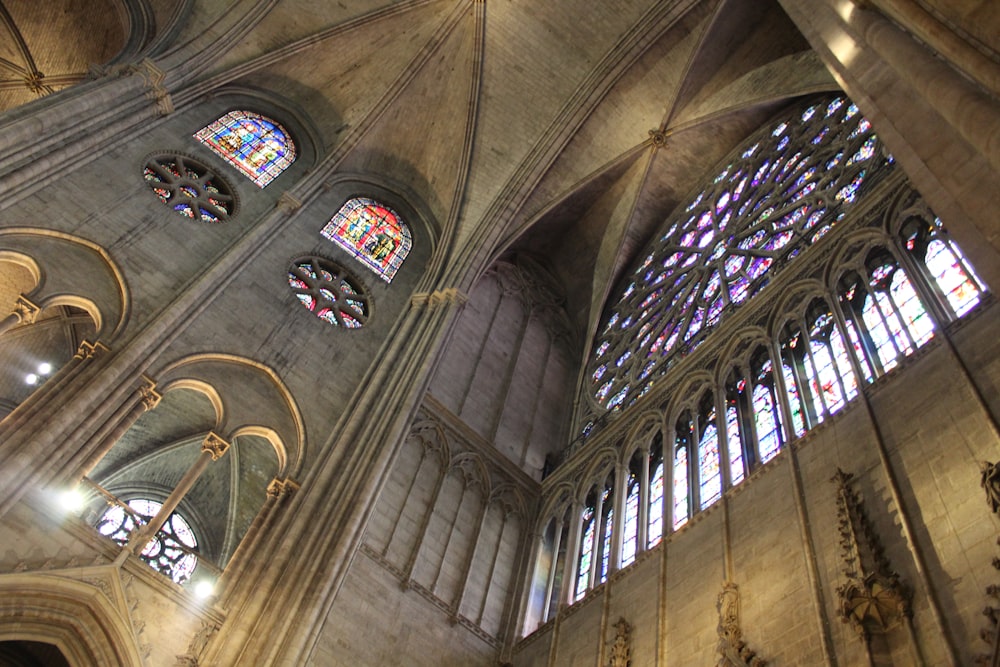 a large ornate building with stained glass windows