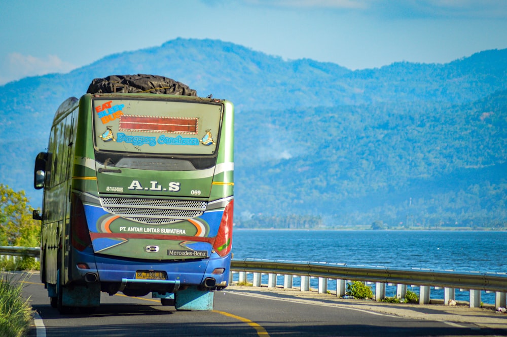 a bus driving on a road