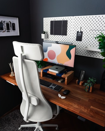 a computer on a desk