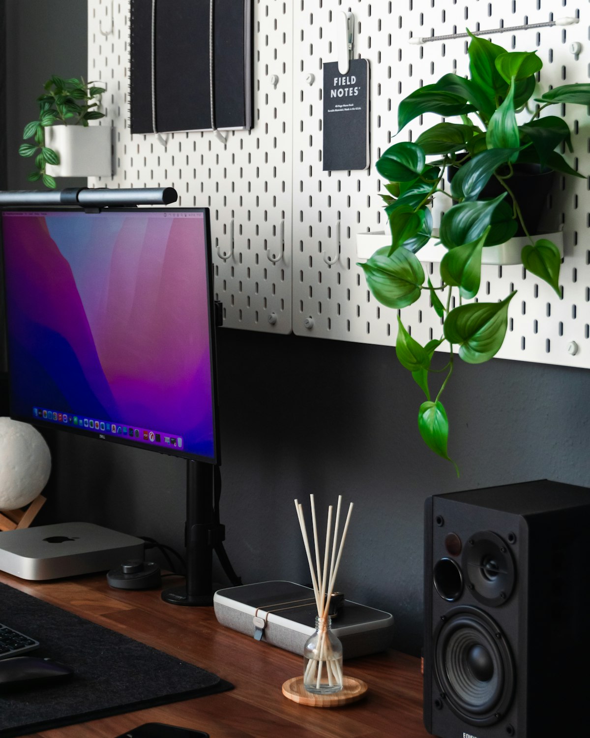 Quiet home office setup with acoustic panels.