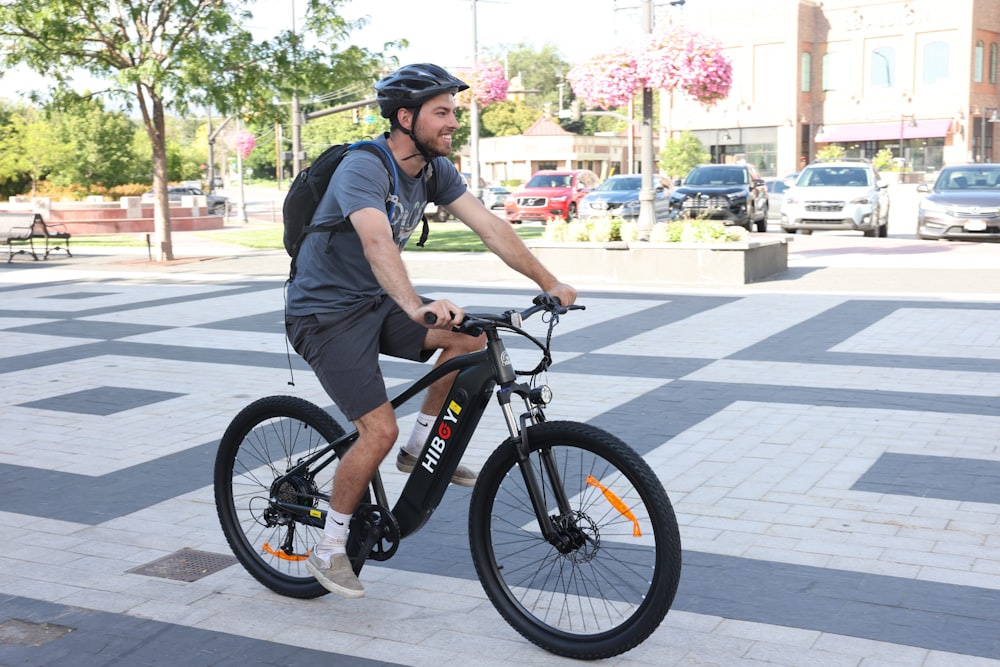 a man riding a bicycle