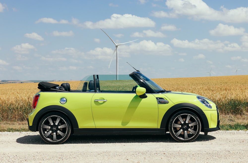 a yellow sports car