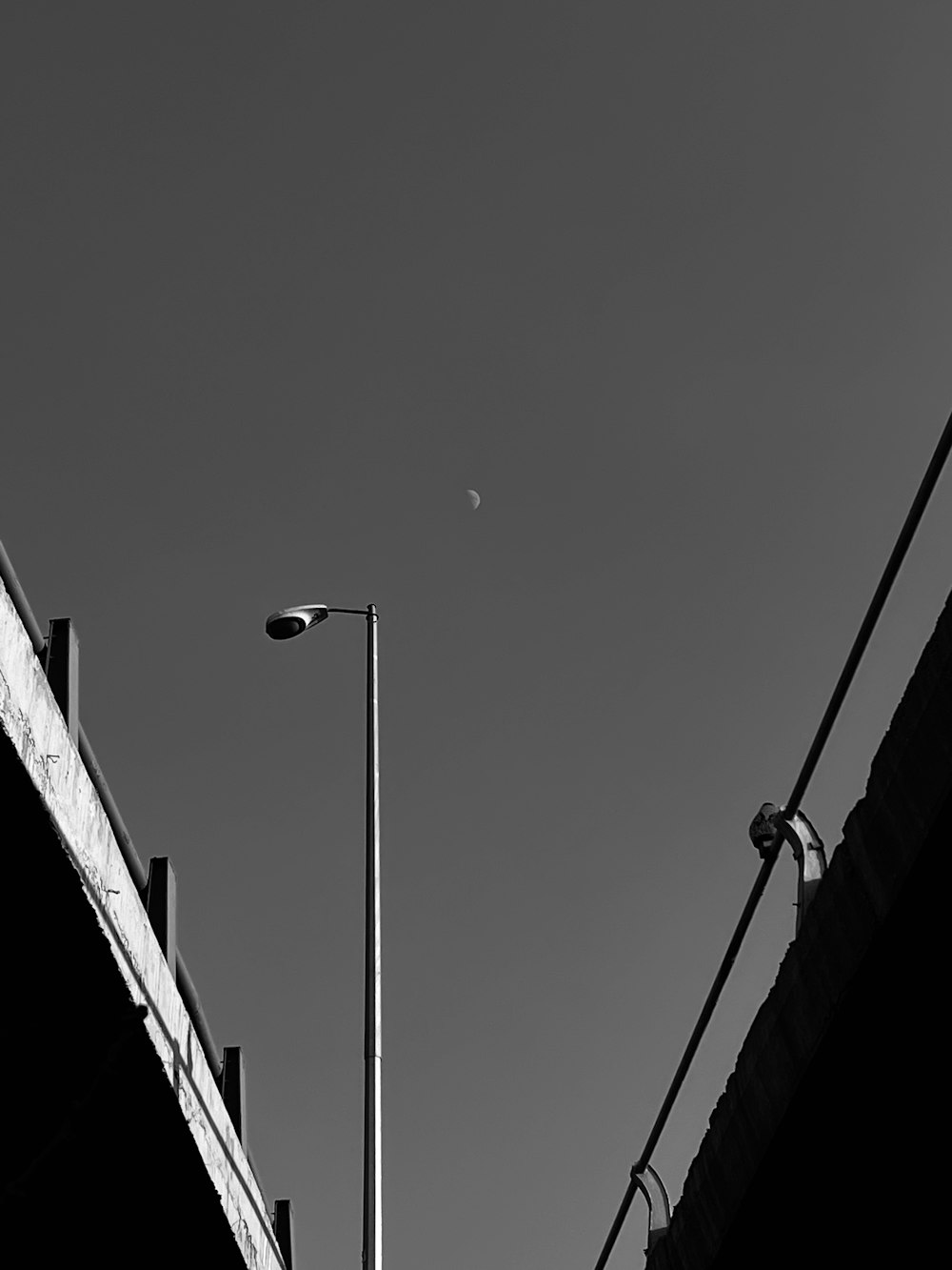 a street light on a bridge