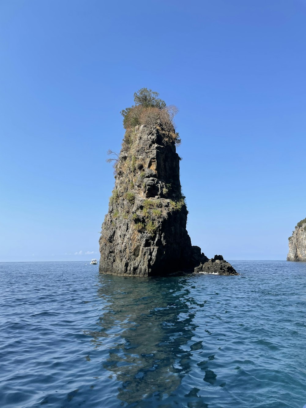 a rock formation in the water