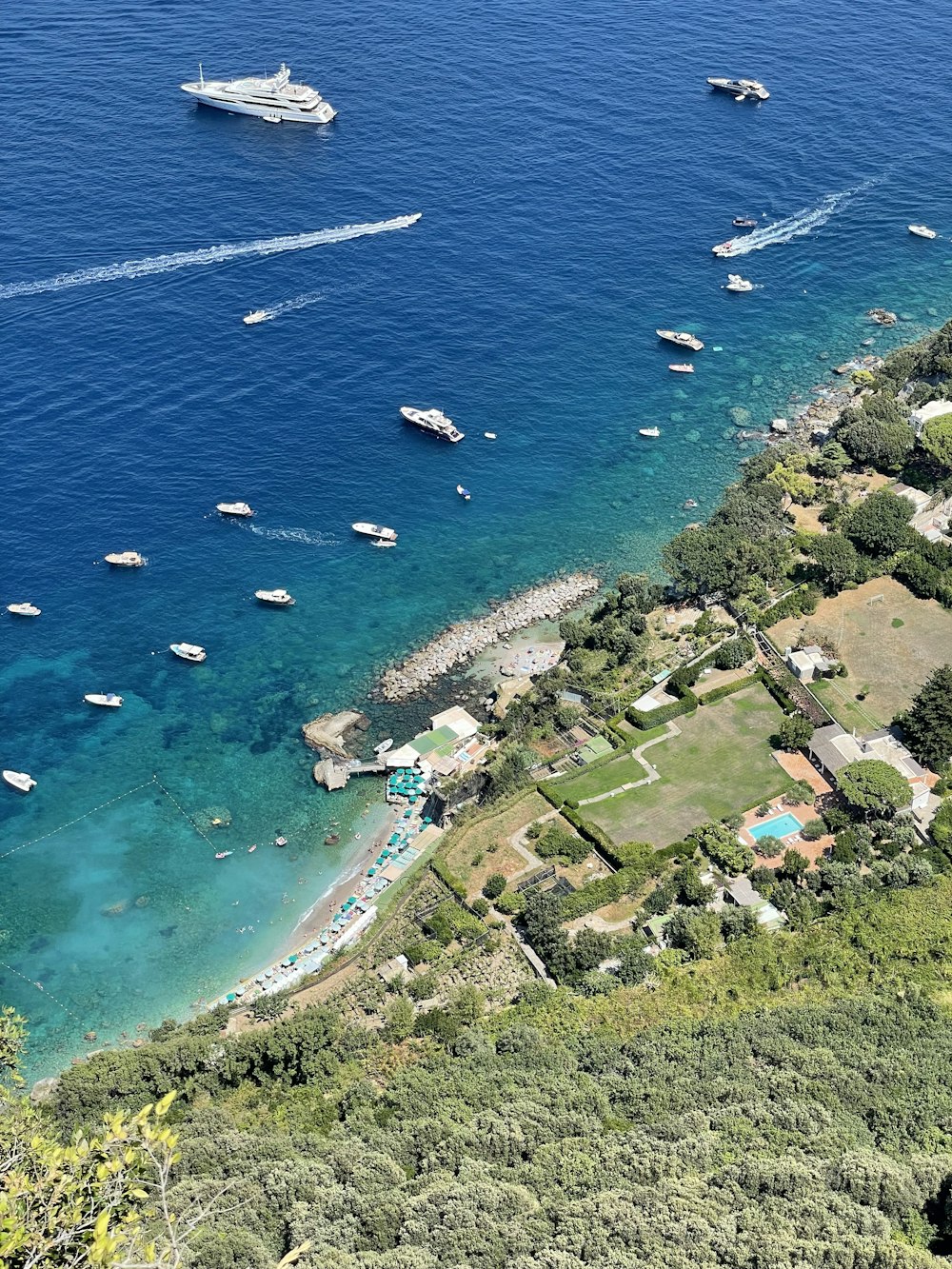 a group of boats in the water