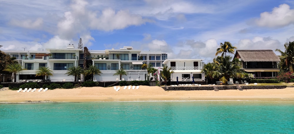 a building on the beach