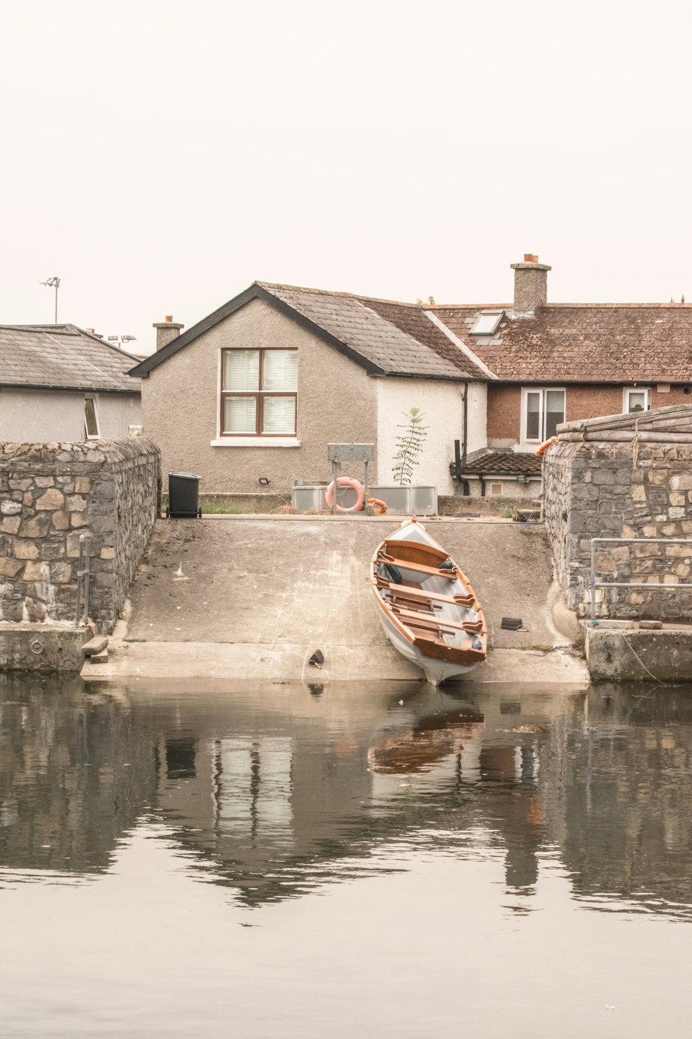 a boat in a canal