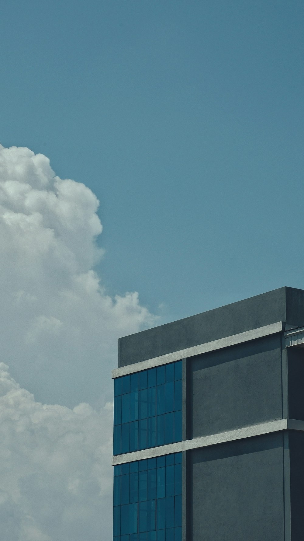 a building with a blue sky