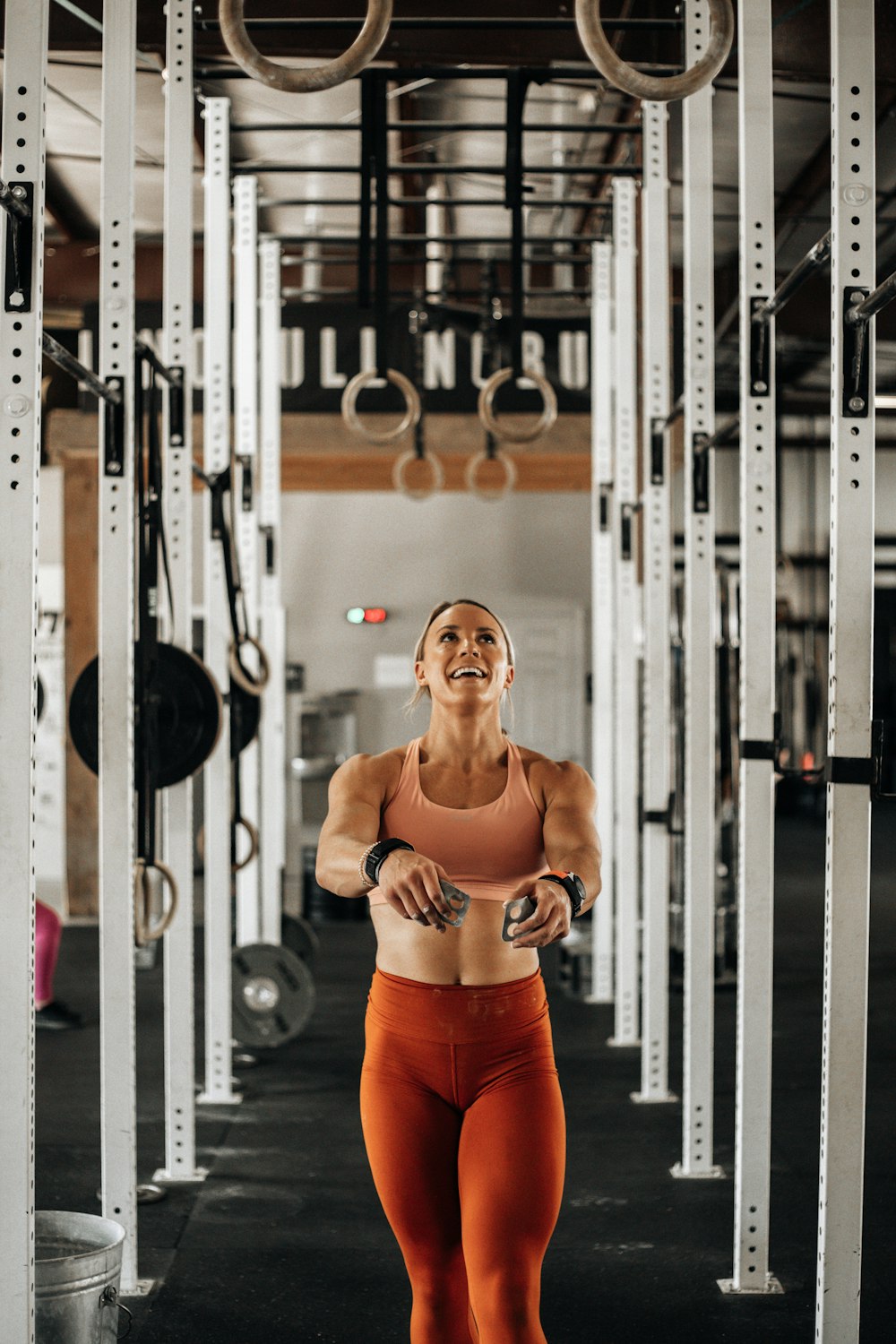 a woman in a gym