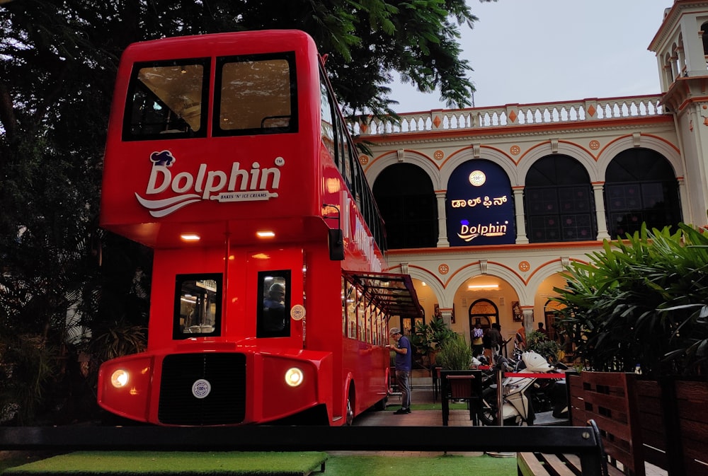 a red double decker bus