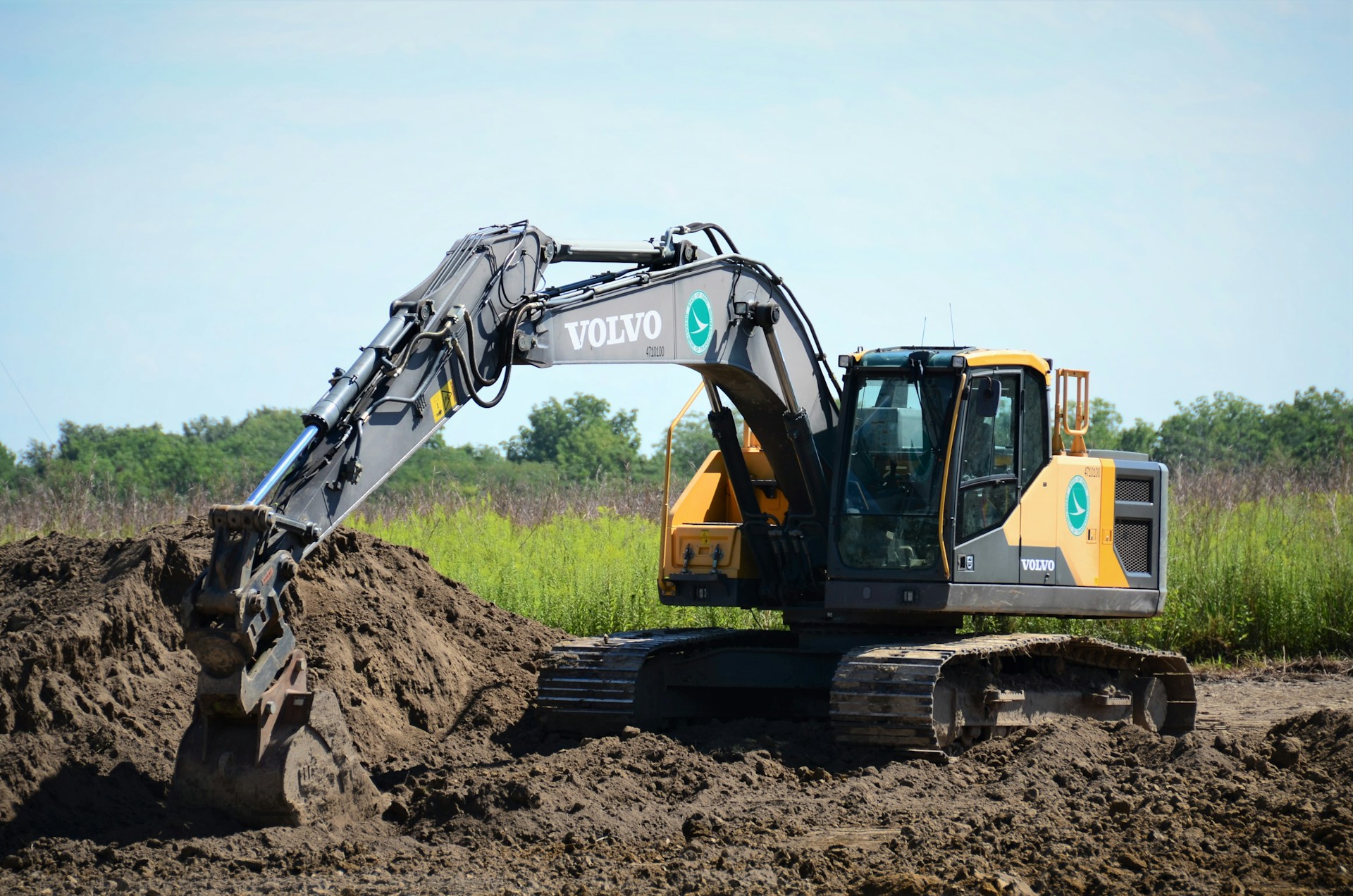 a bulldozer in a field