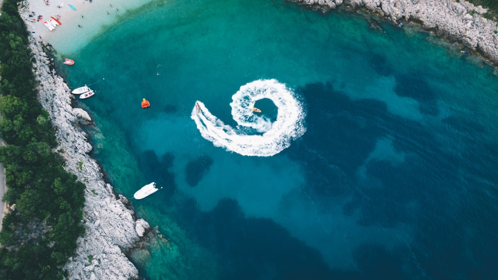 a large iceberg in the water