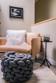a couch and a table