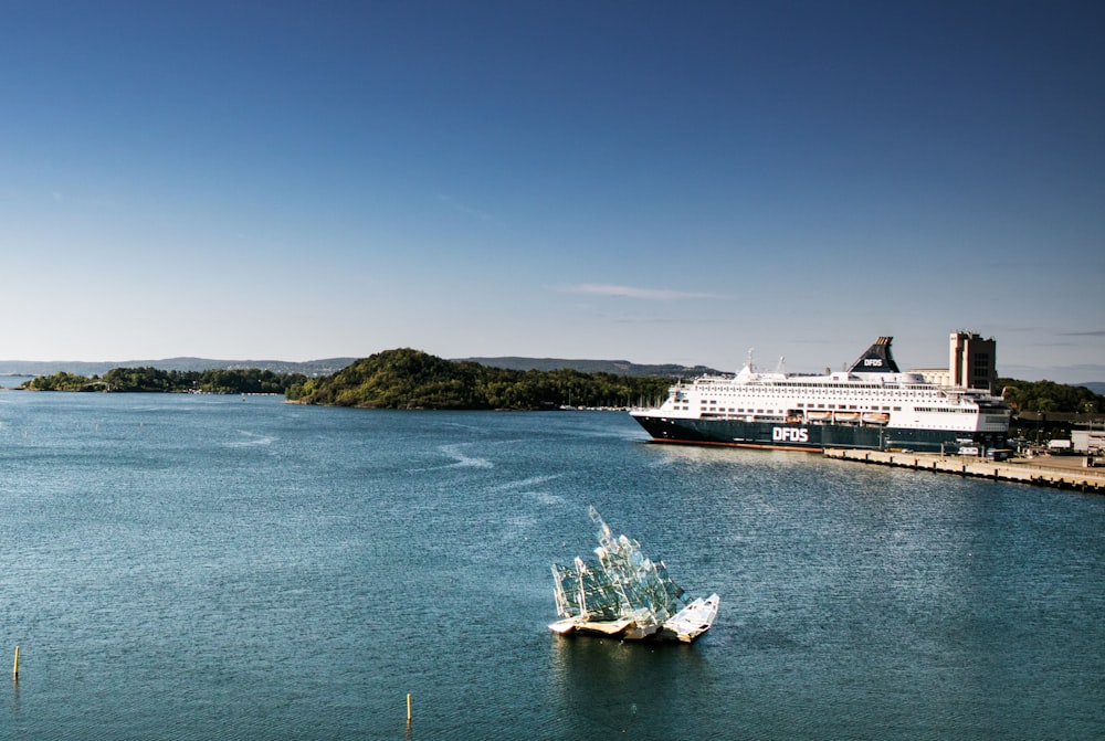 a large cruise ship in the water