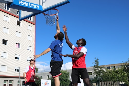 a group of people jumping in the air