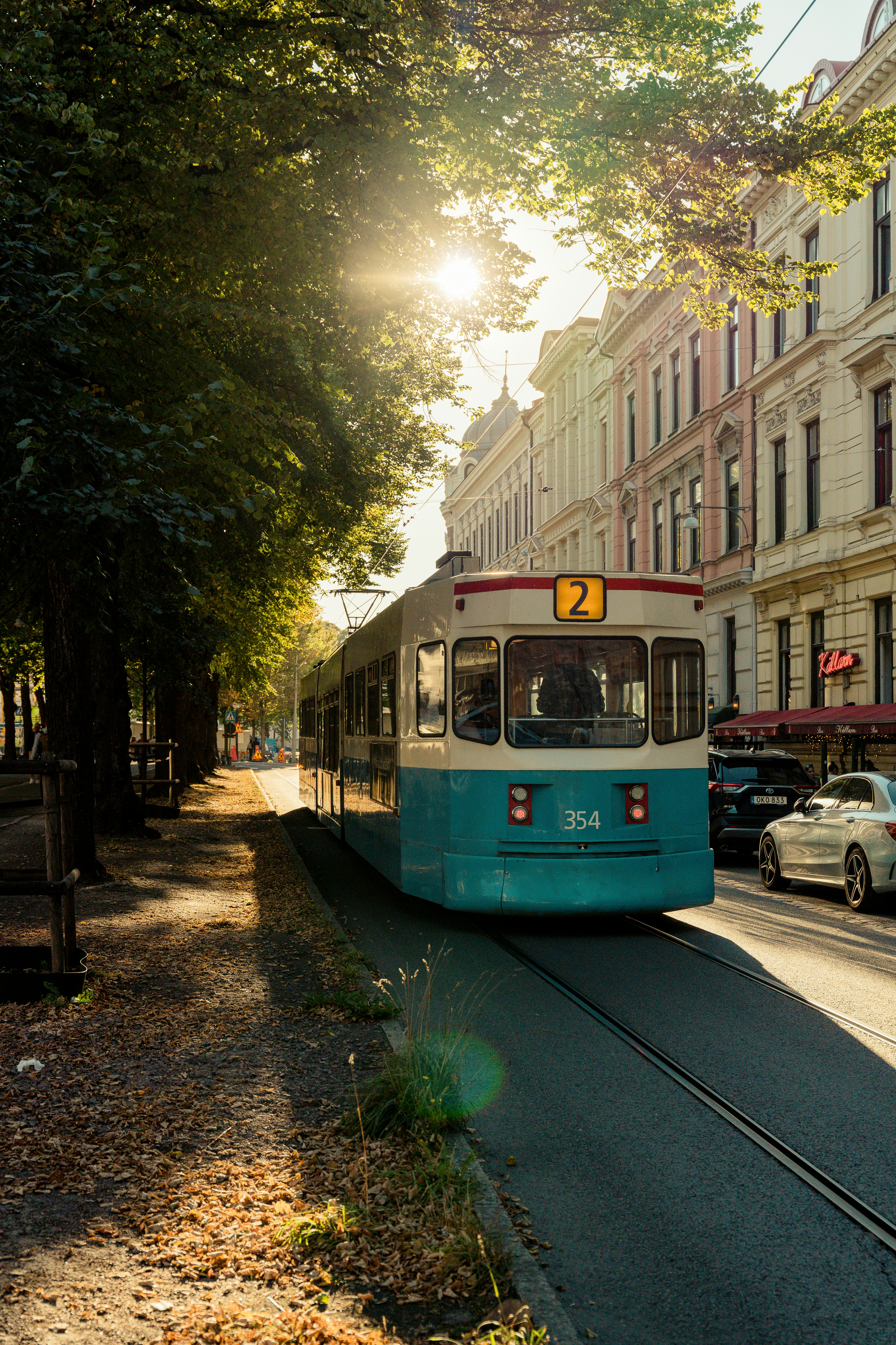 a trolley on a street