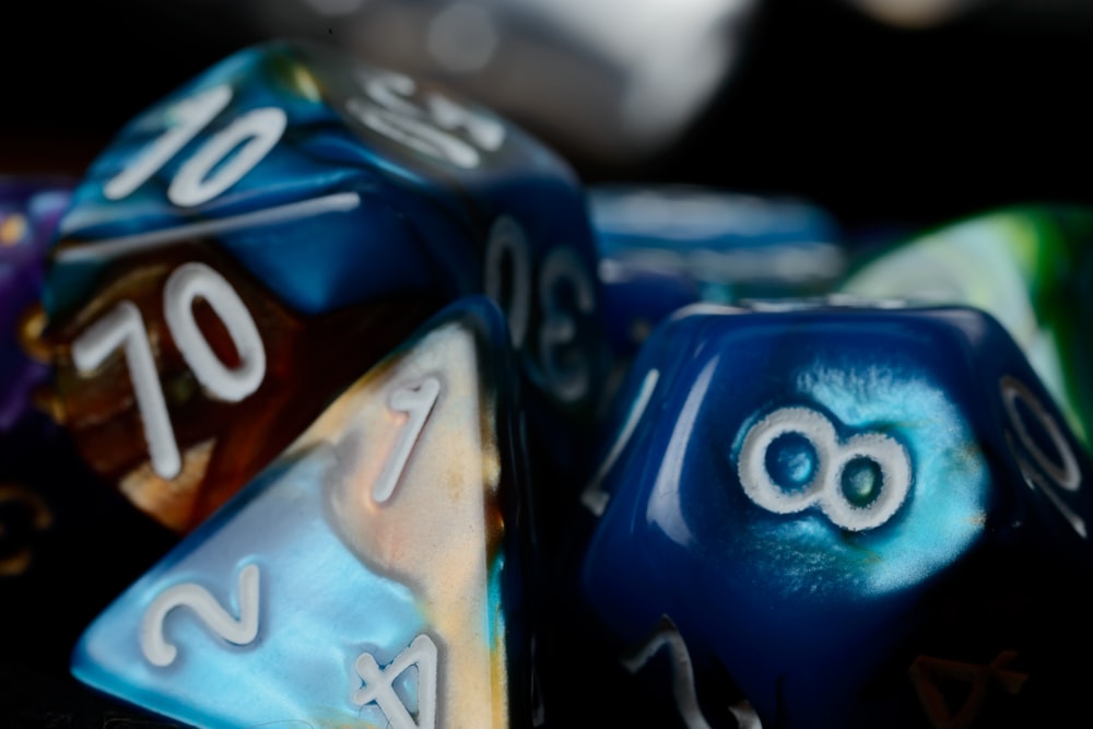 a close up of a group of dice