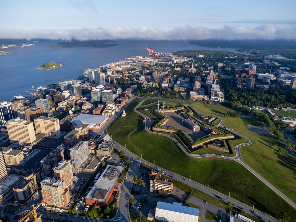 a city next to the water