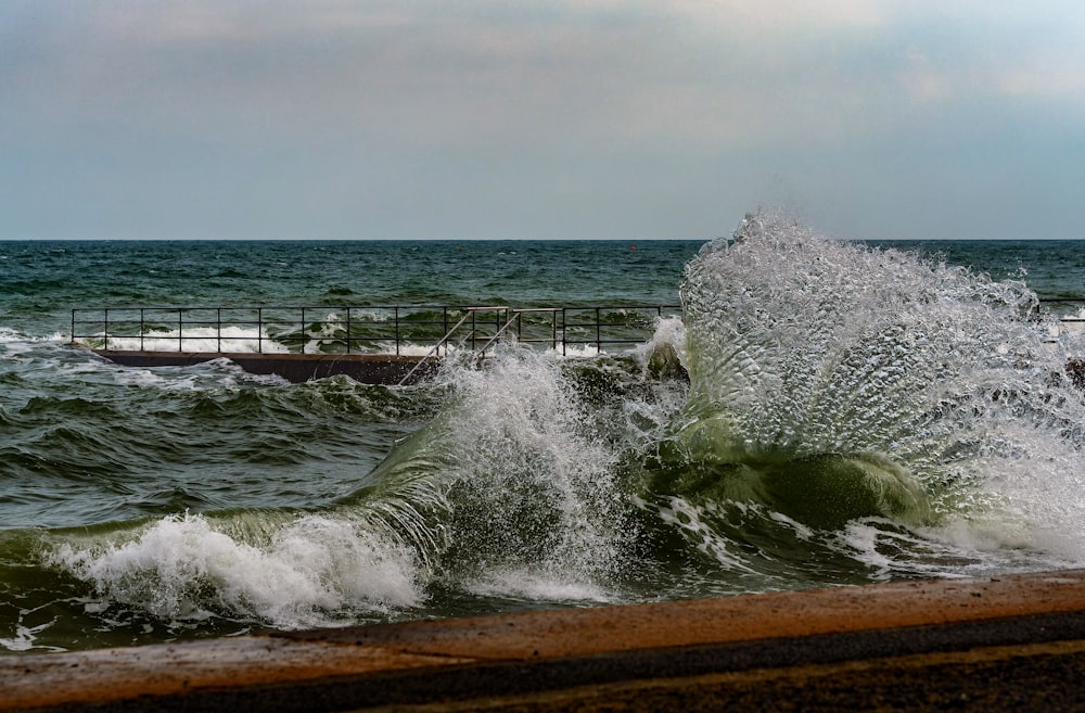 waves crashing on a beach