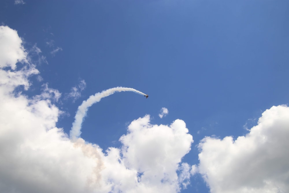 a plane flying in the sky