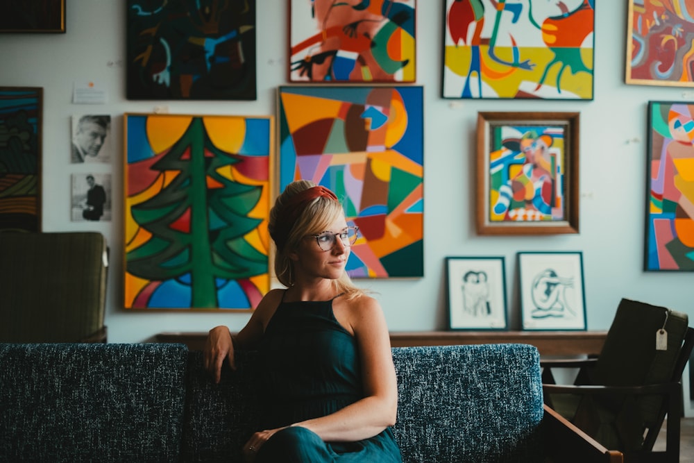 a woman sitting in a chair