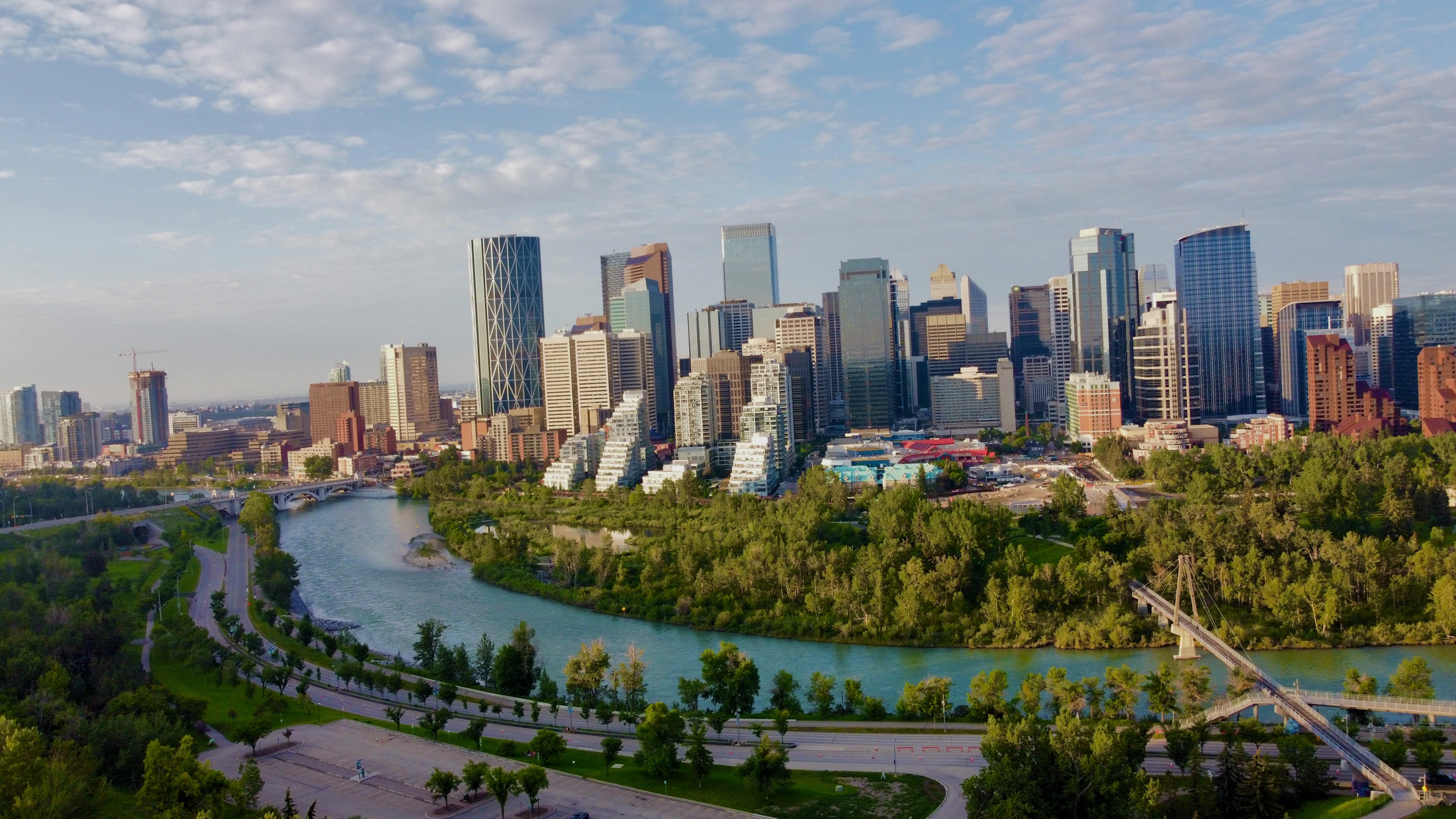 Calgary skyline beside the Bow River
