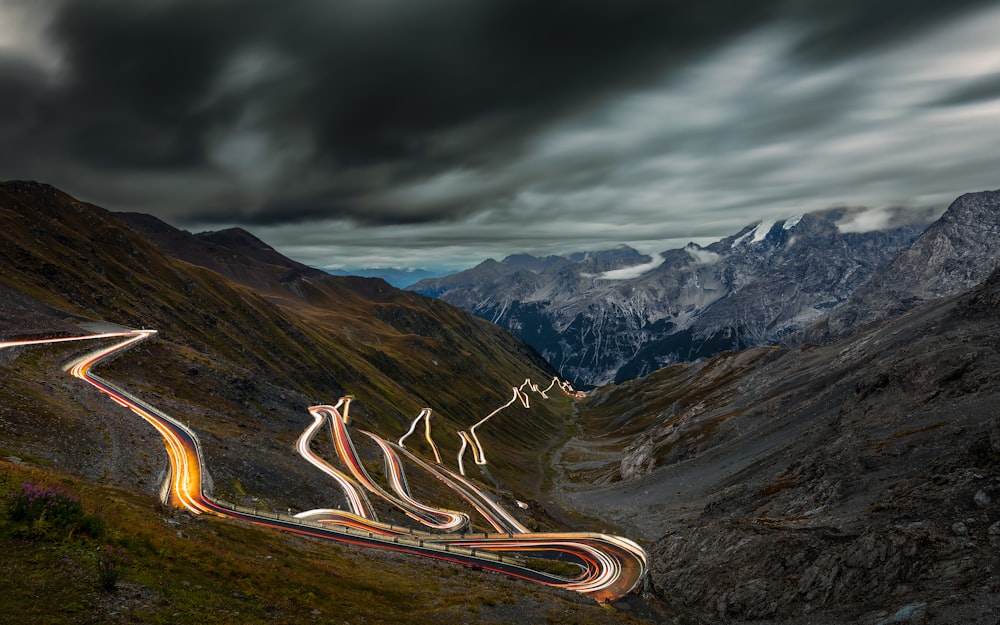 a road going through a mountain