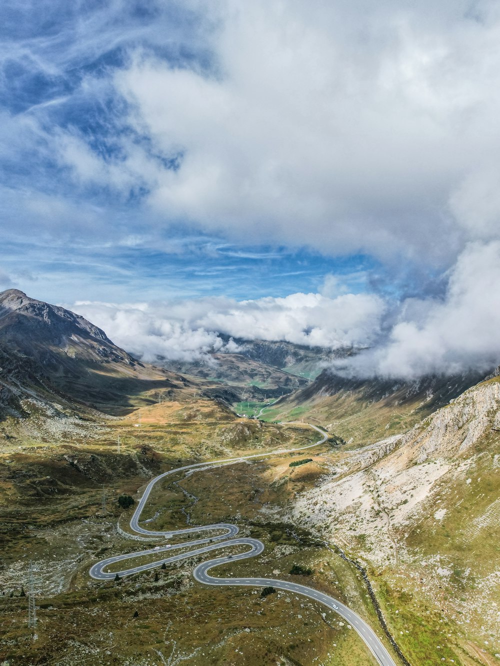 a road going through a valley