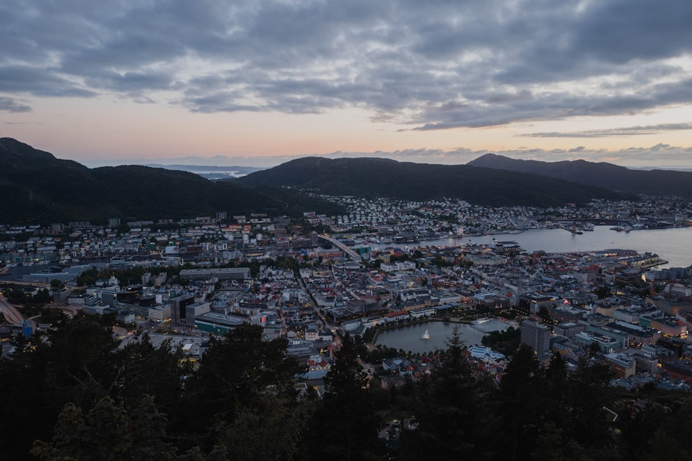 a city with a river running through it