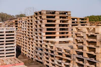 a large stack of wood
