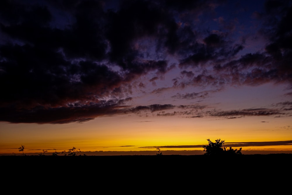 a sunset with clouds