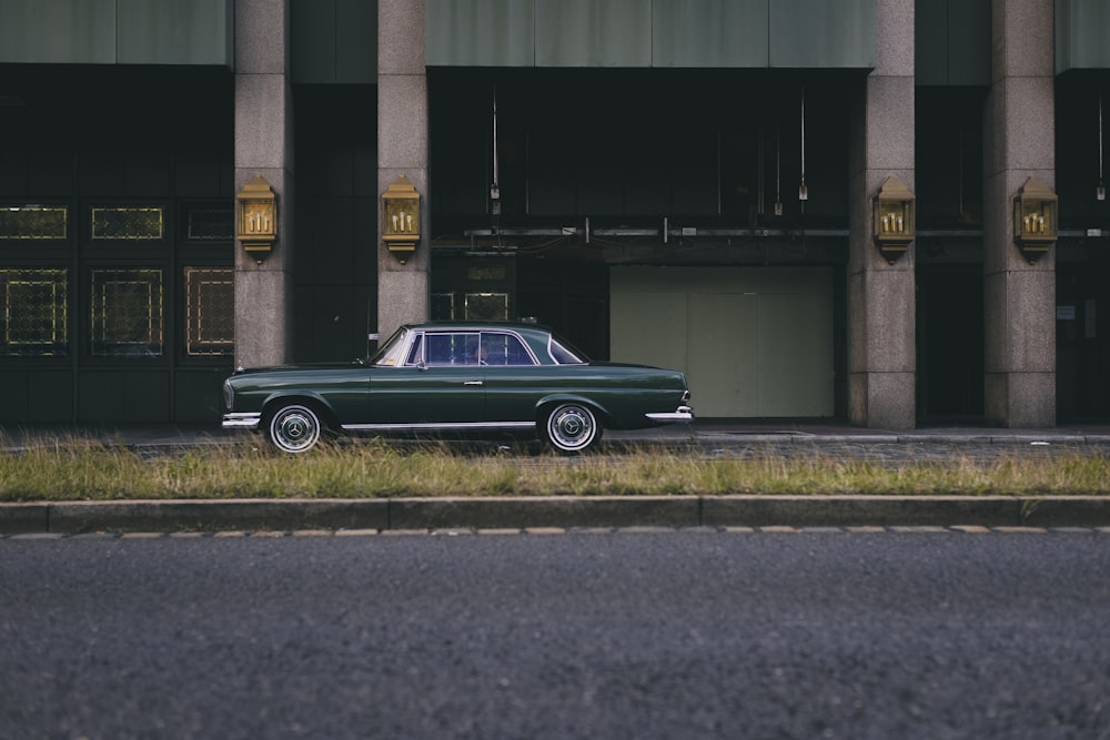 a car parked on the side of a road