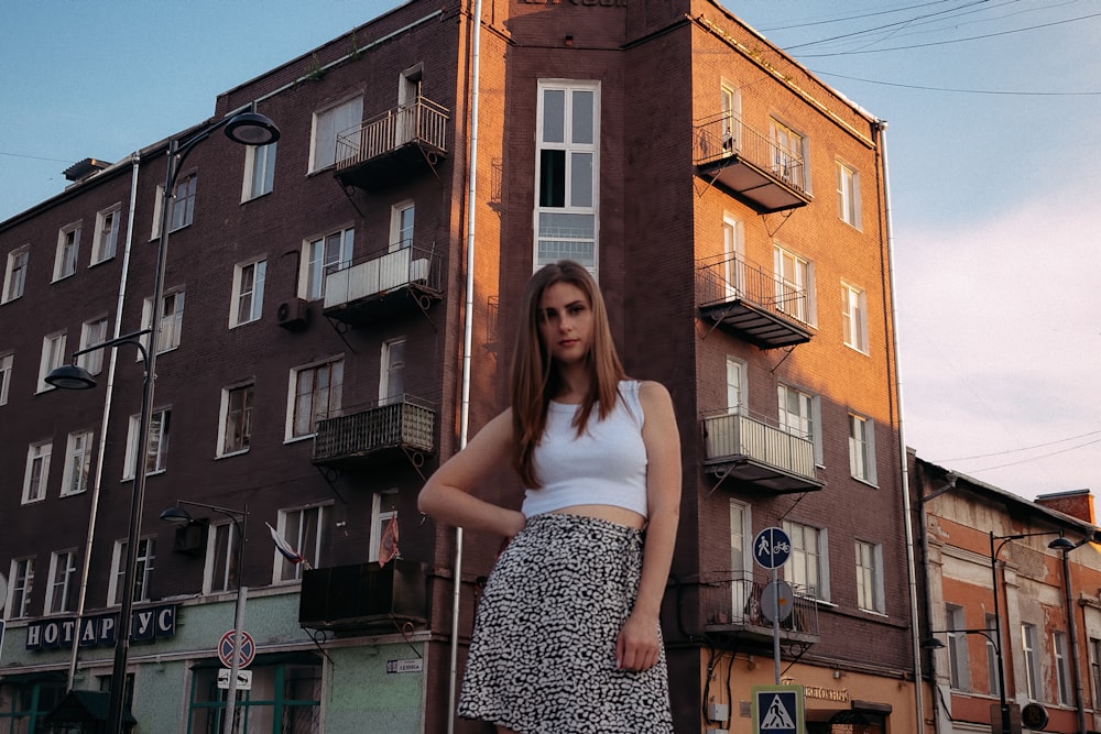 a person standing in front of a building