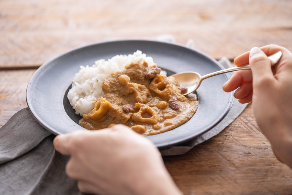 a person eating food